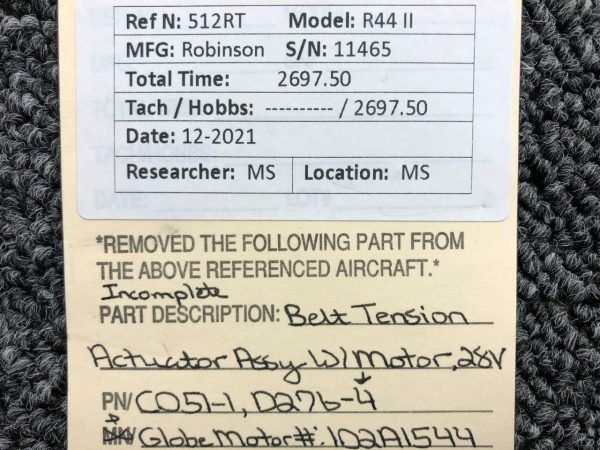 Robinson R44II Belt-Tension Actuator